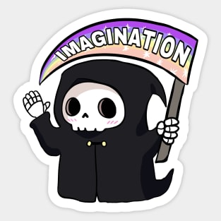 The imagination cute grim reaper Sticker